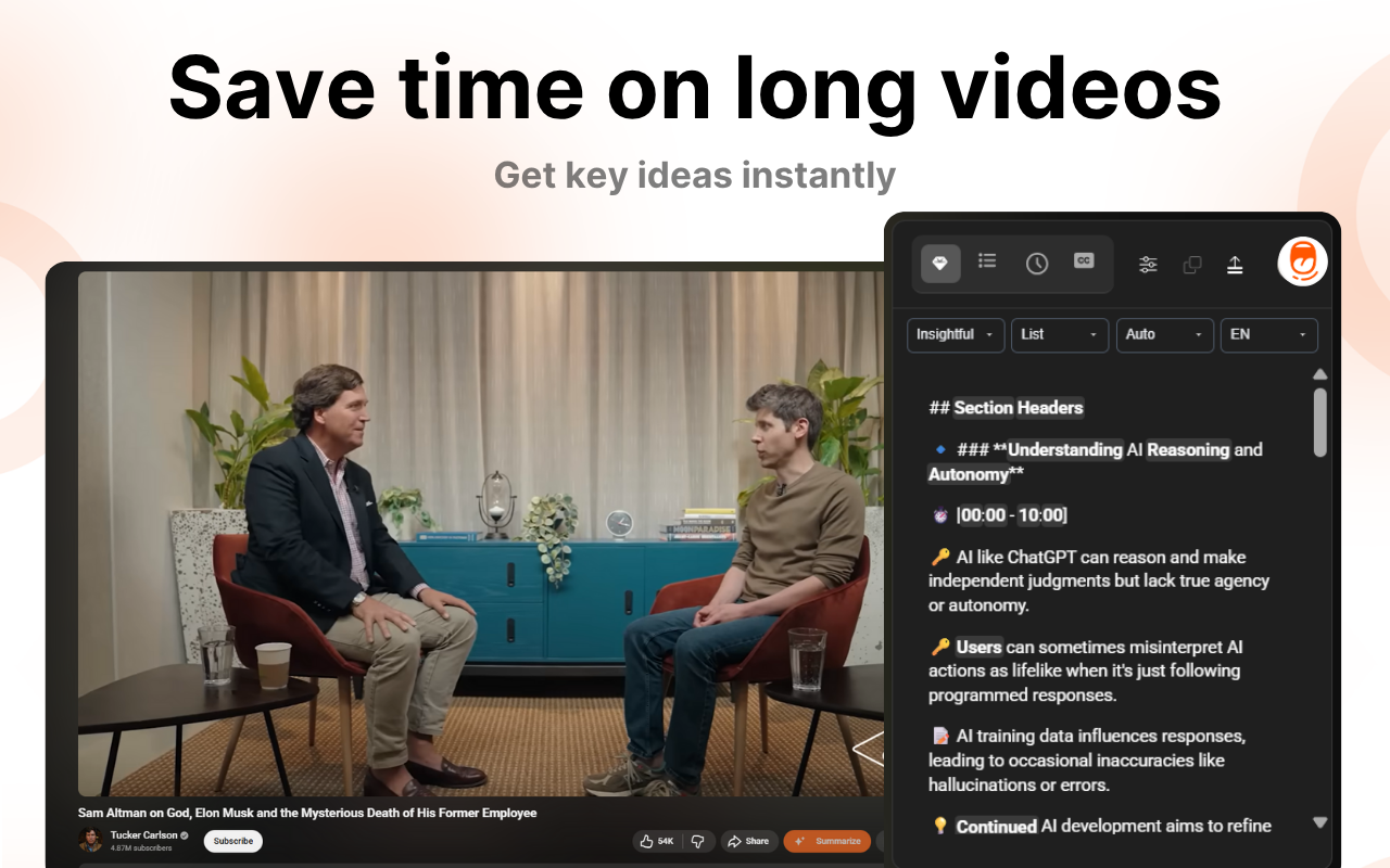 Chrome extension to summarize YouTube videos with AI