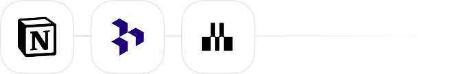 Icons of four productivity and collaboration apps connected by lines in a horizontal row.