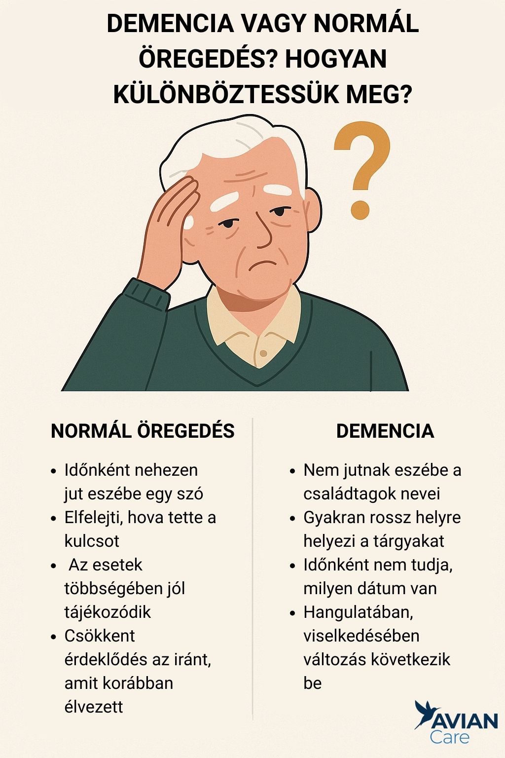 Demencia vagy normál öregedés? Hogyan különböztessük meg?