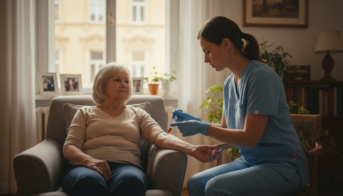 Vérvétel otthon időseknek: Biztonságos labordiagnosztika a megszokott környezetben