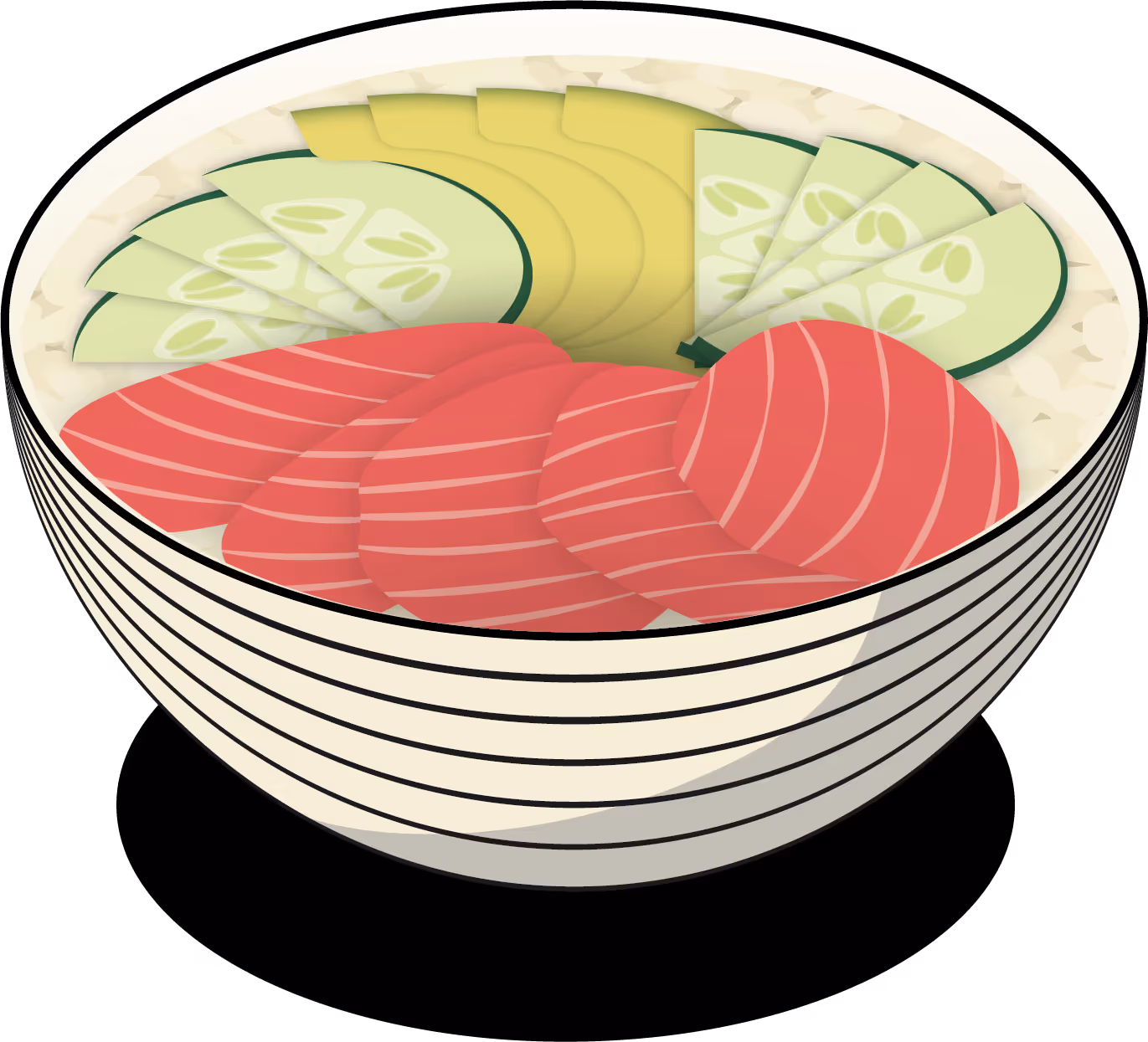 Illustration der Sushi Sorte "Donburi Bowl"