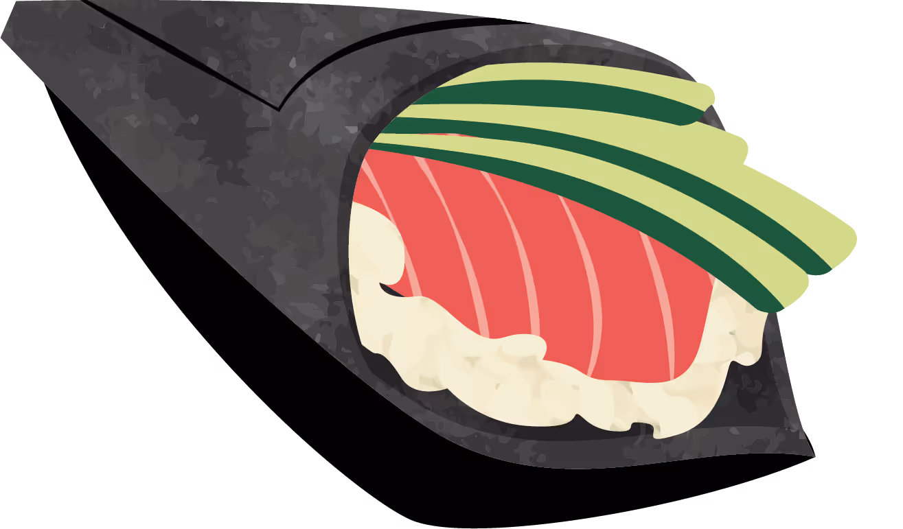 Illustration der Sushi Sorte "Temaki"