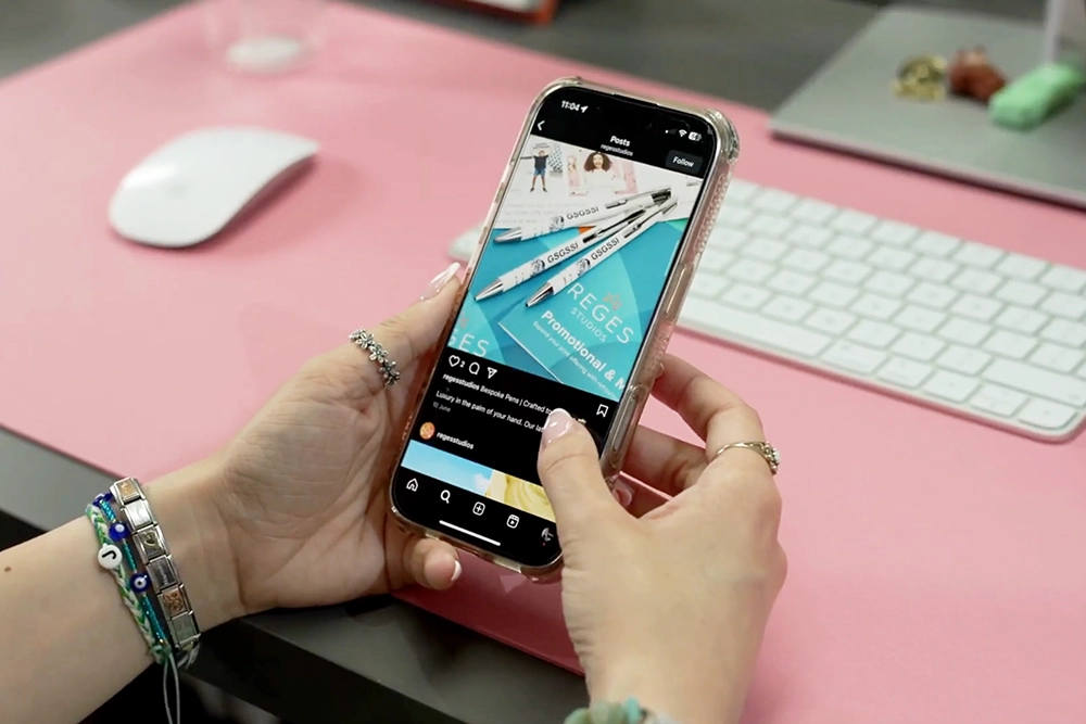 A Woman Holding A Phone