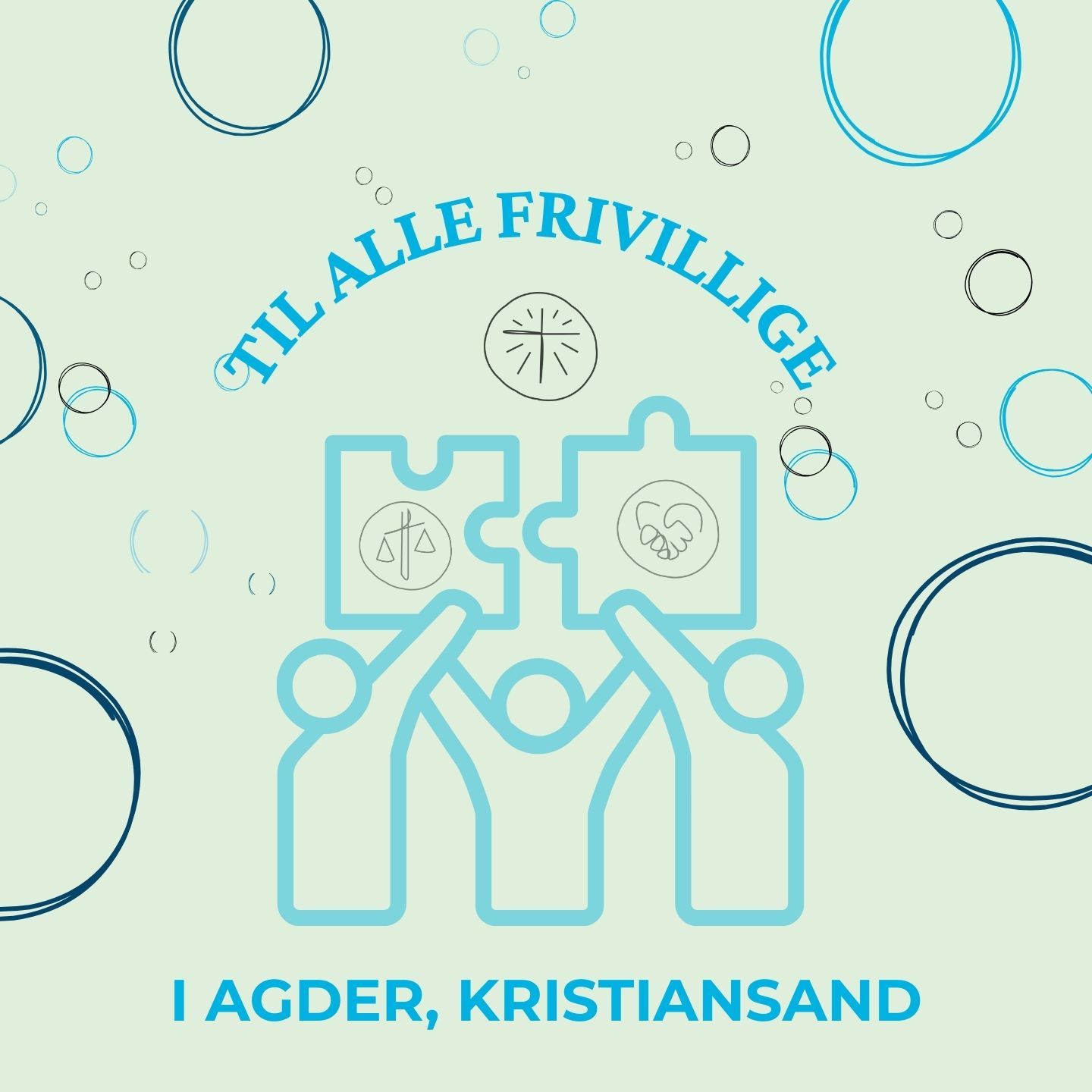 Bildet viser en plakat med tittel «Til alle frivillige»