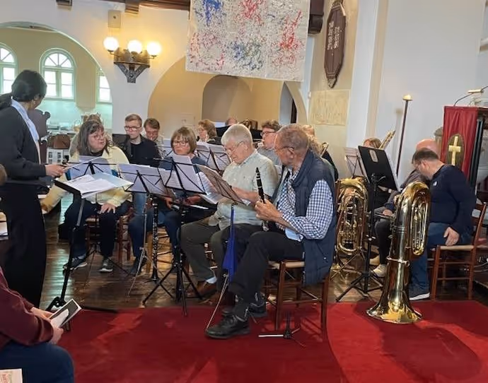 Bildet viser Kristiansund Ynglingeforening Musikkorps