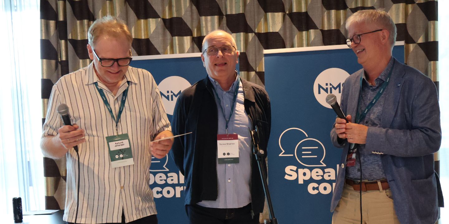 Bildet viser Åsmund Johansen, Gunnar Bråthrn og Helge S Gaard sammen