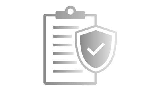 icon of a clipboard with safety shield