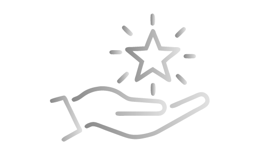 icon of an open hand with a star above