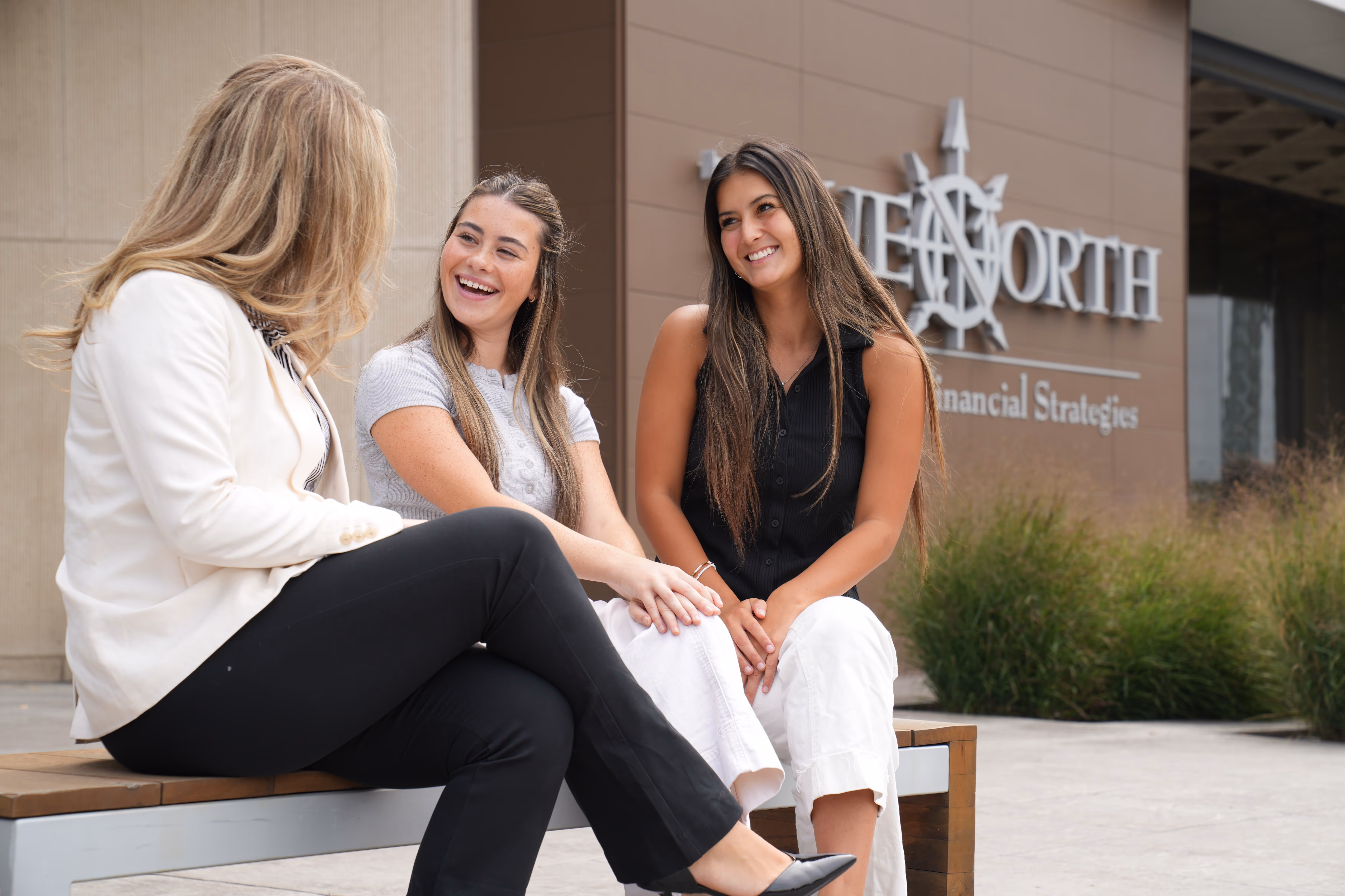 TrueNorth interns talking and smiling