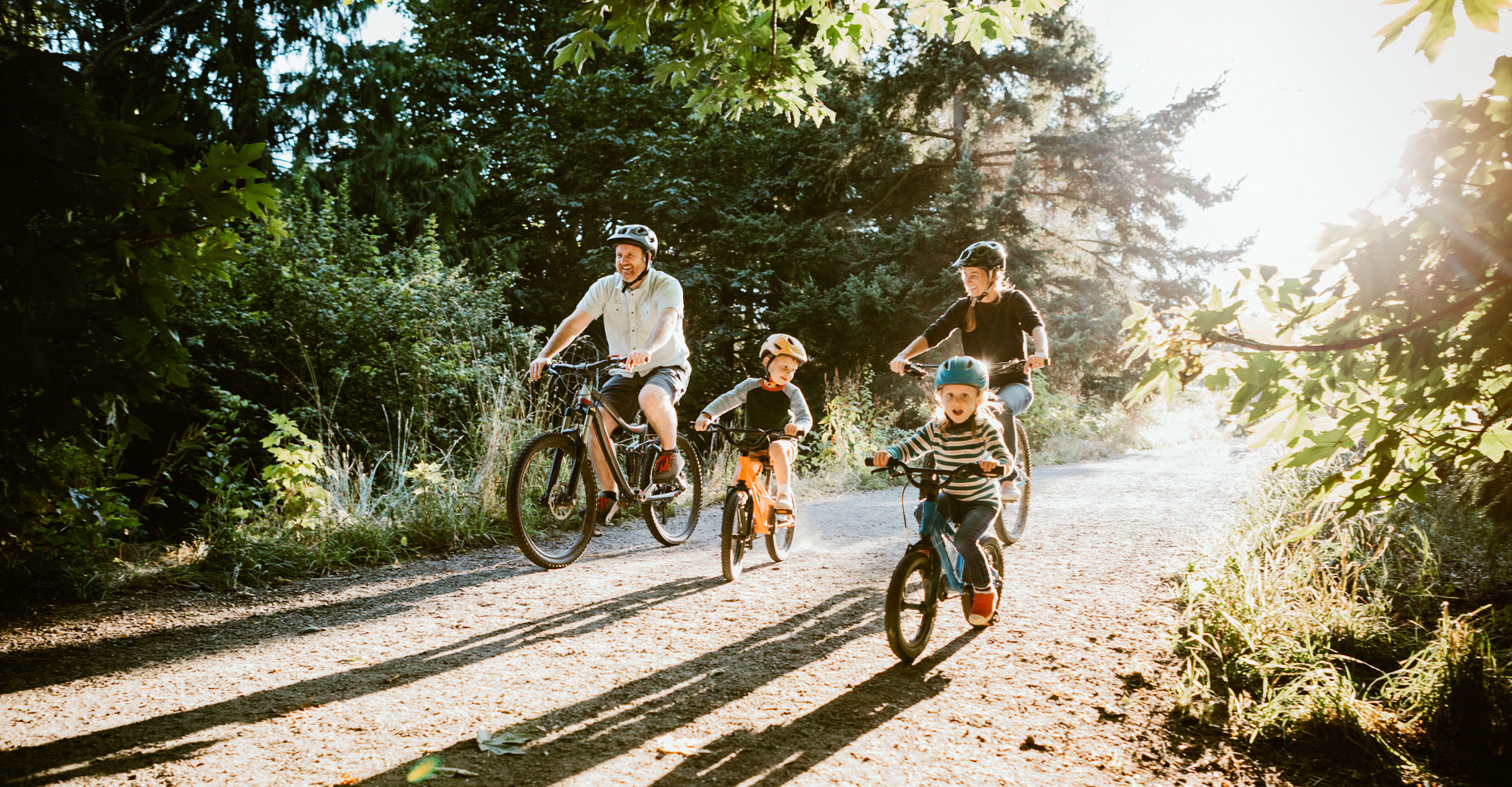 Family riding a bike