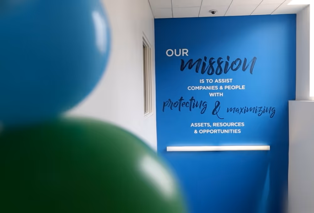 positive impact sign with balloons