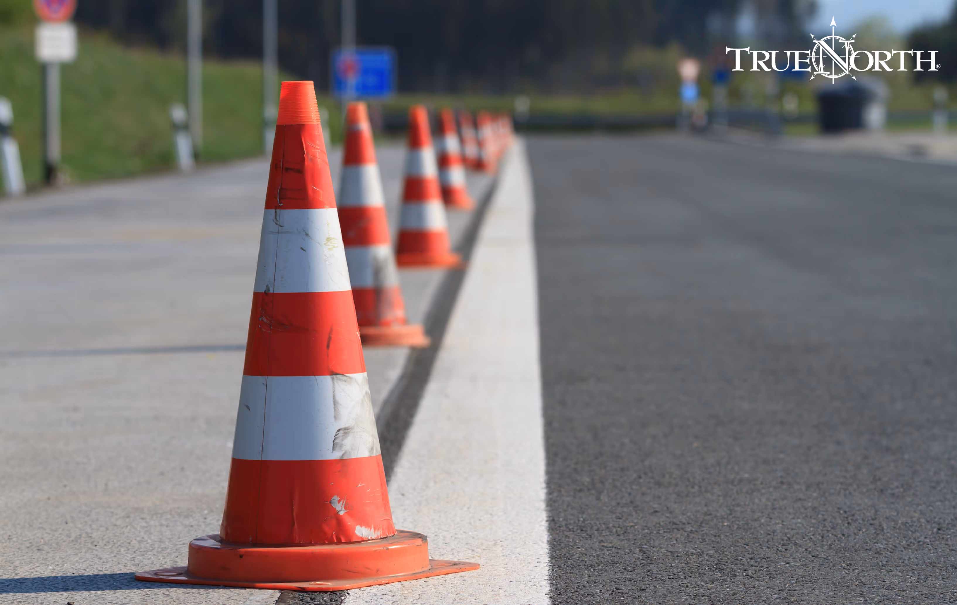 traffic cones in the street