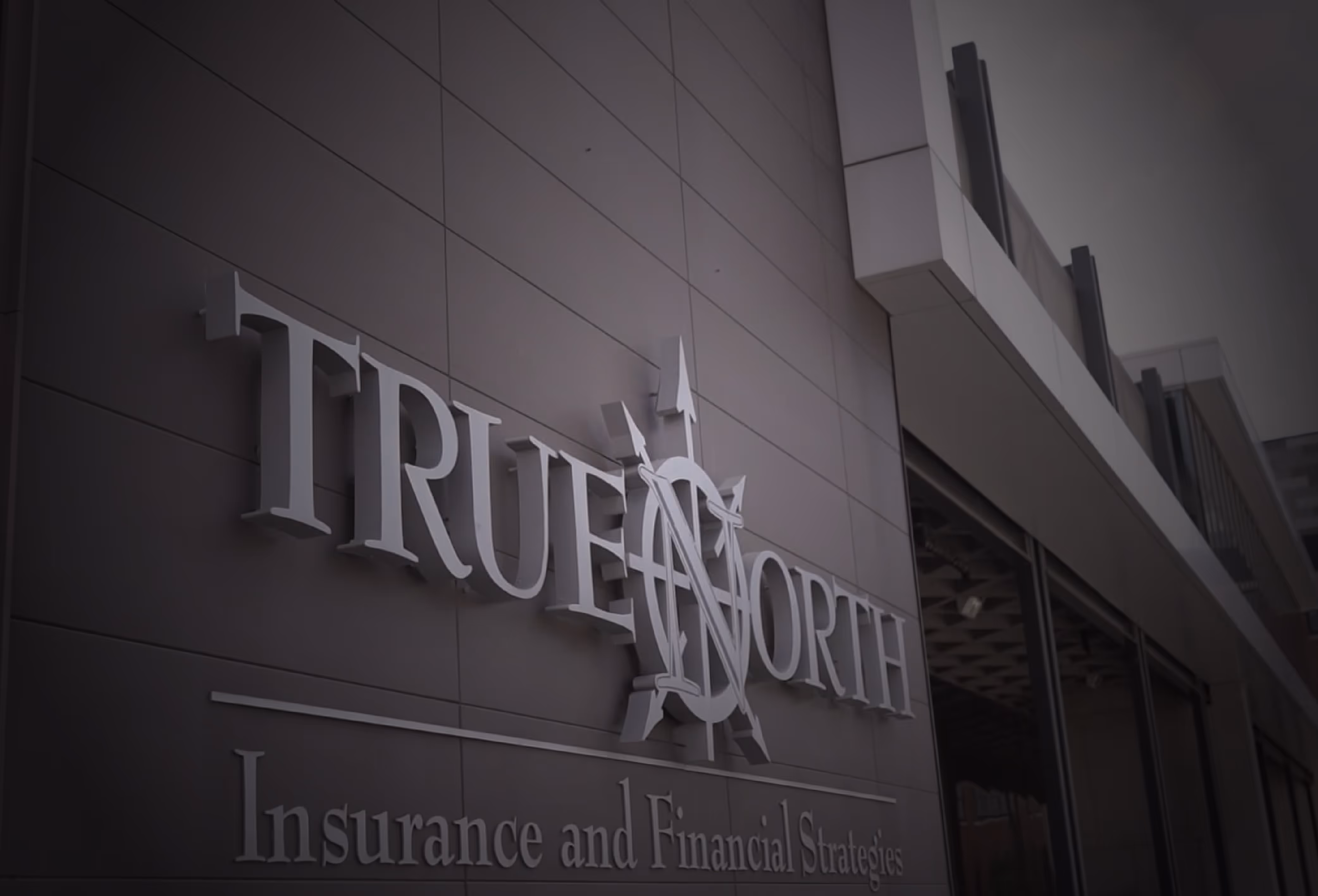 TrueNorth logo on headquarters building in Cedar Rapids