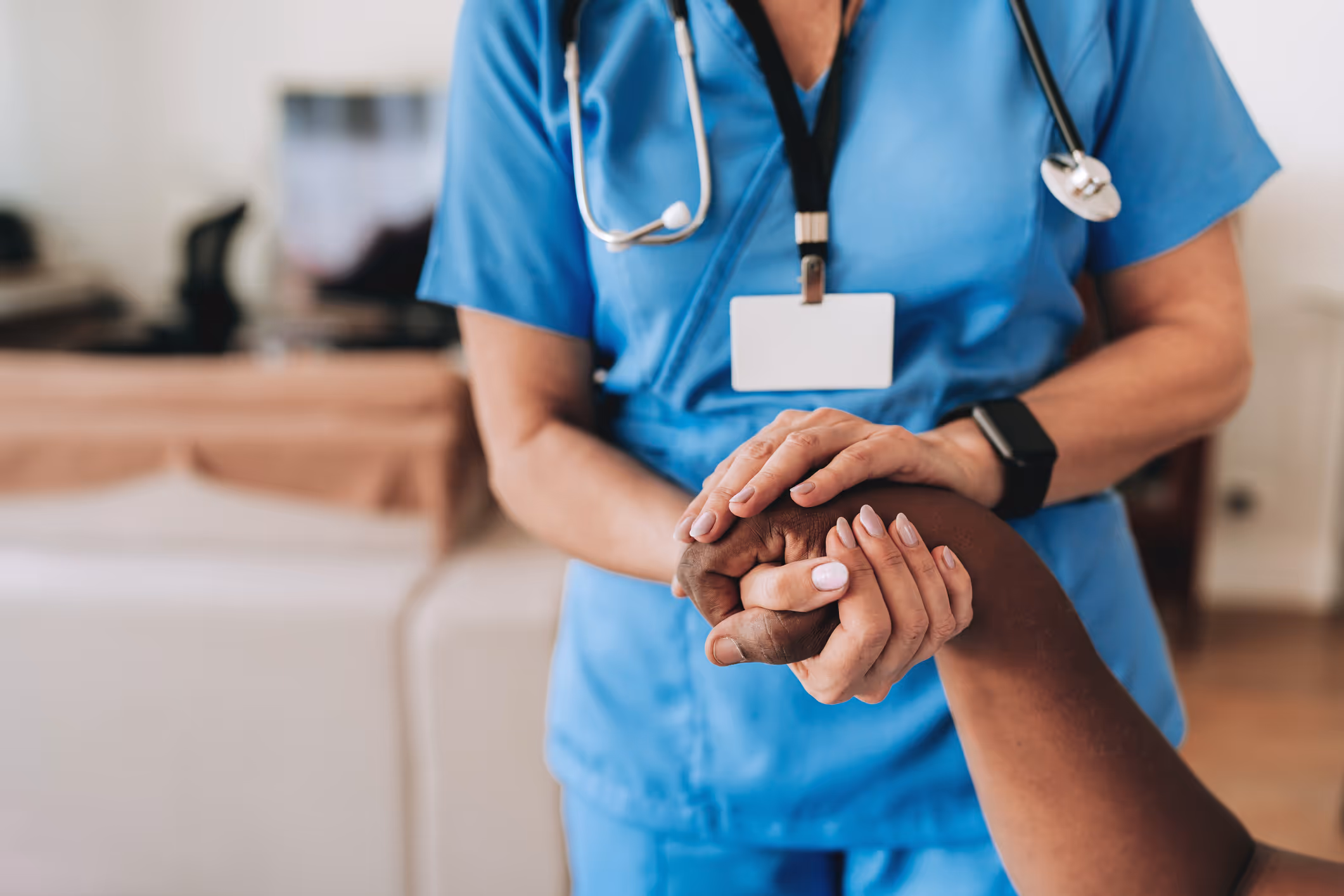 Medical professional with patient