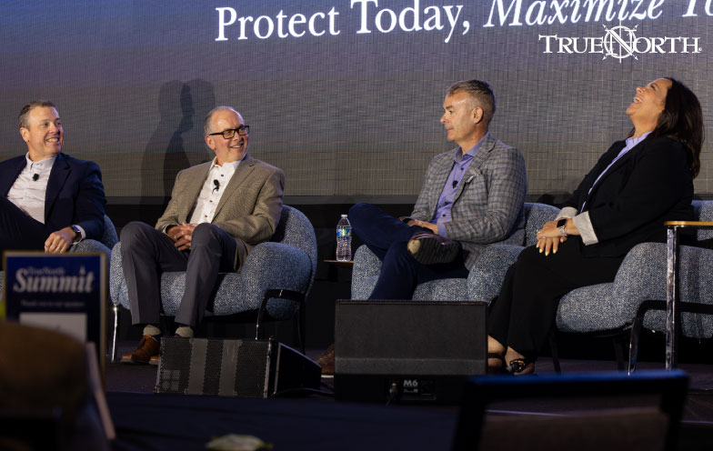 Participants of the CEO panel on stage during the TrueNorth Summit.