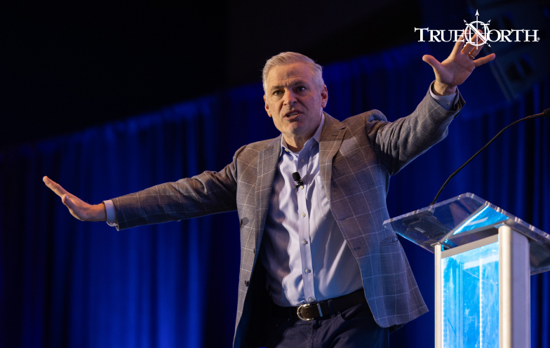 Patrick Lencioni during the keynote session of the TrueNorth Summit