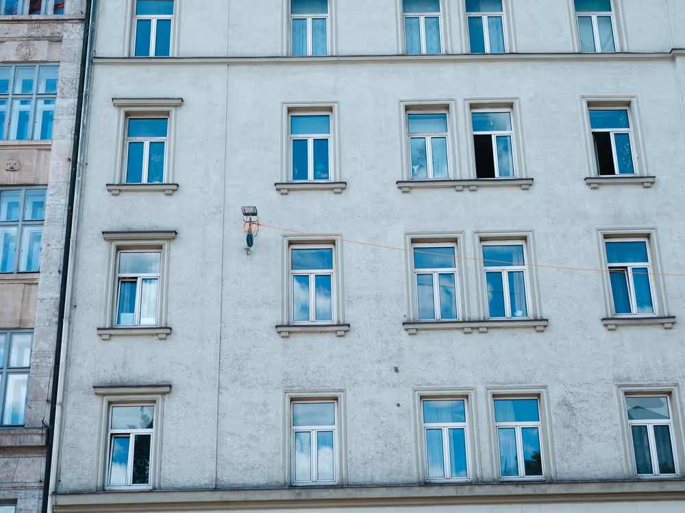 a building with many windows