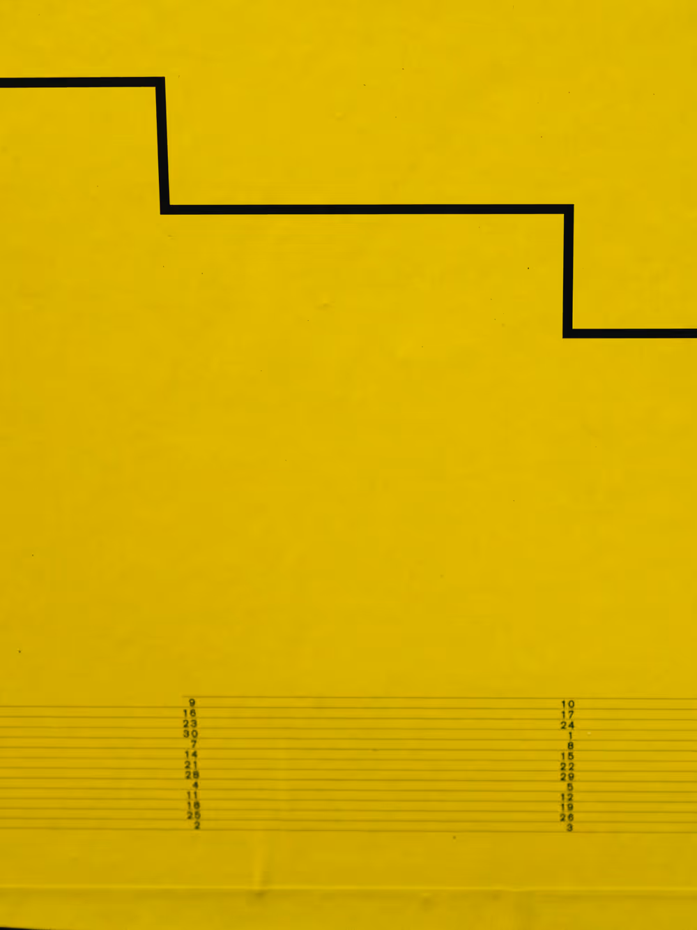 a yellow paper with black lines