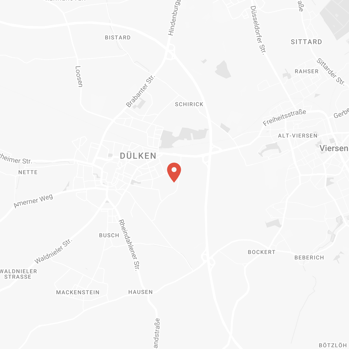 Kartenausschnitt mit Standort von ransberg21 am Randgebiet Dülkens in nähe der A61.