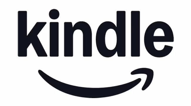 Kindle logo with the word 'kindle' in lowercase black letters and a curved arrow underneath.