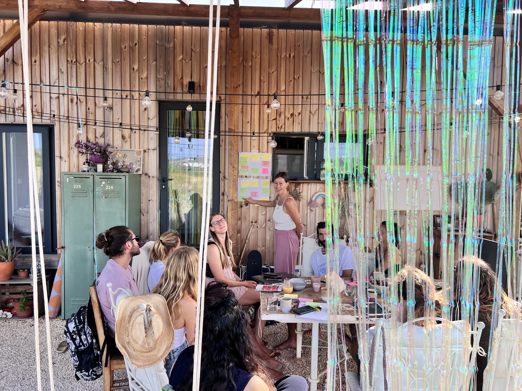 image of team brainstorming session (for a graphic design studio)