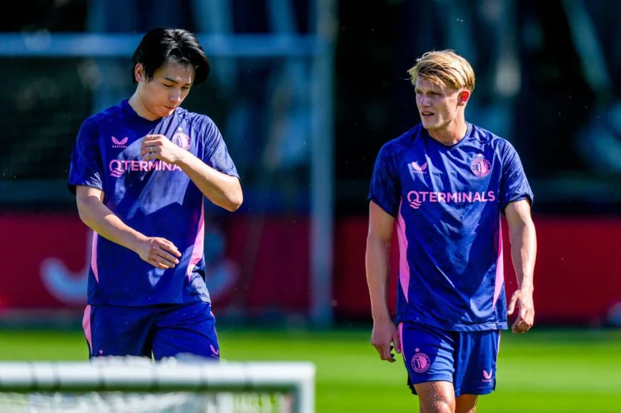 Feyenoord striker Ayase Ueda in action during a match