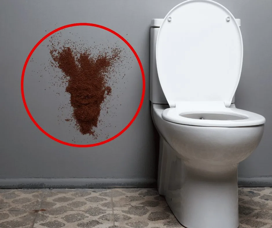Coffee grounds cleaning supplies and toilet cleaning demonstration