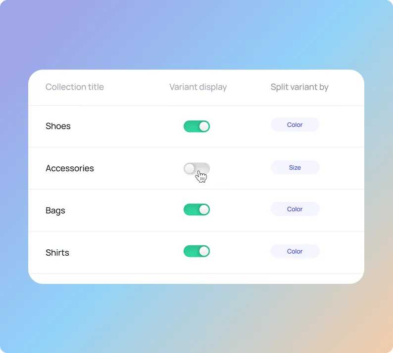 Mobile app interface showing a homepage with a dark green sofa and color variants of chairs, and a search results page displaying lamps in pink, grey, off white, and blue colors priced at $90 each.