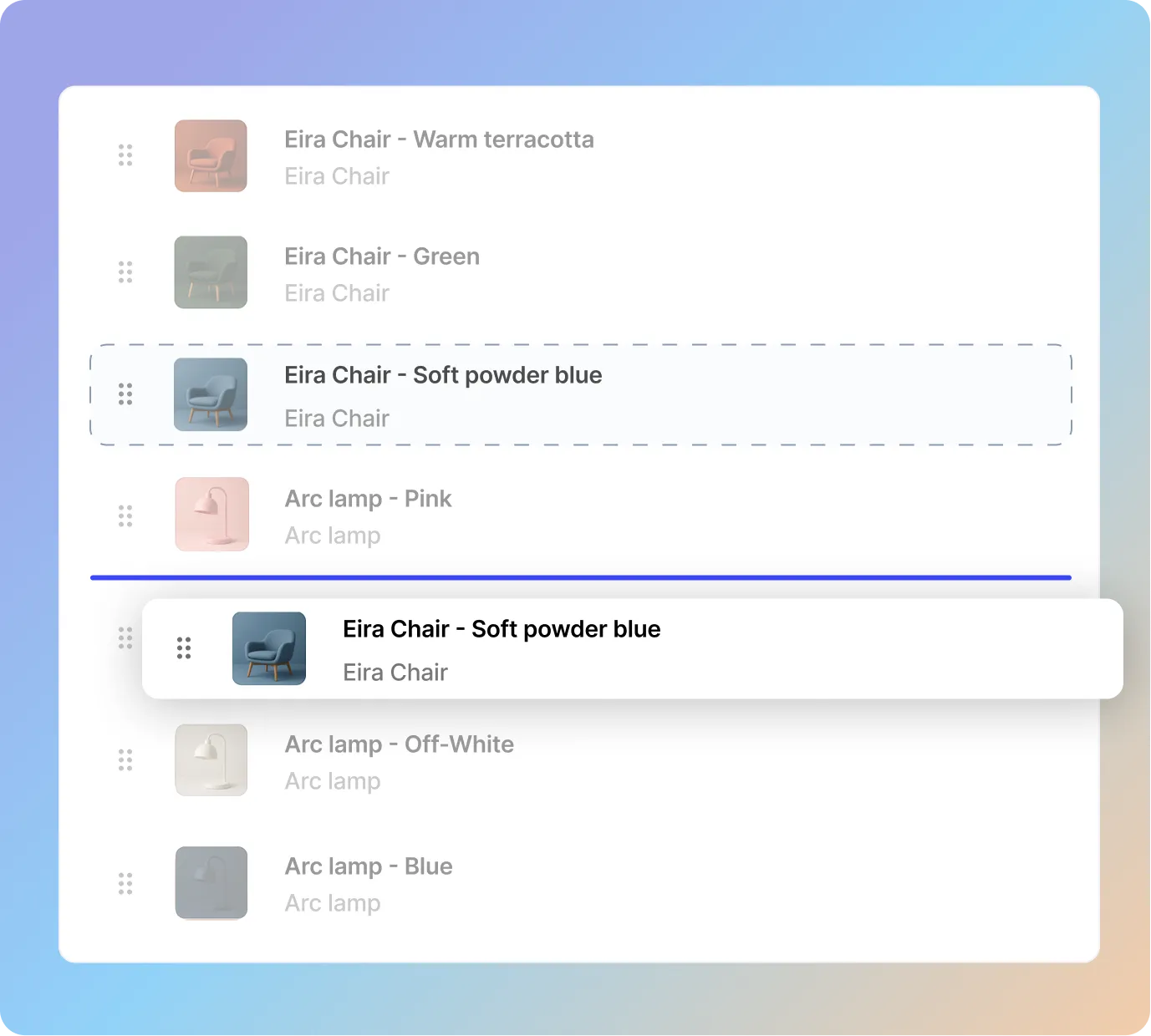 Drag and drop to reorder variants on Shopify collection pages