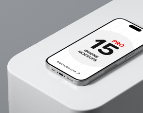 iPhone X Pro 15 mockup showcasing a sleek design with a vibrant display and modern features.