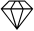 White outline of a geometric diamond shape on a black background.