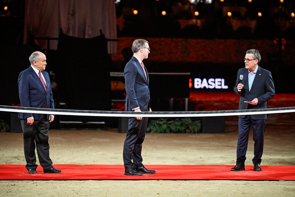 Official ribbon cutting ceremony at Longines CHI Classics Basel with event organizers and sponsors
