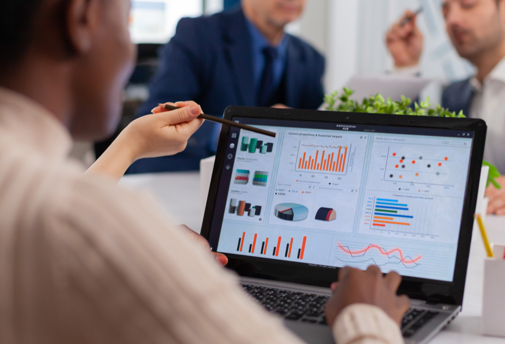 Event data analytics dashboard with reporting insights and performance metrics visualization 