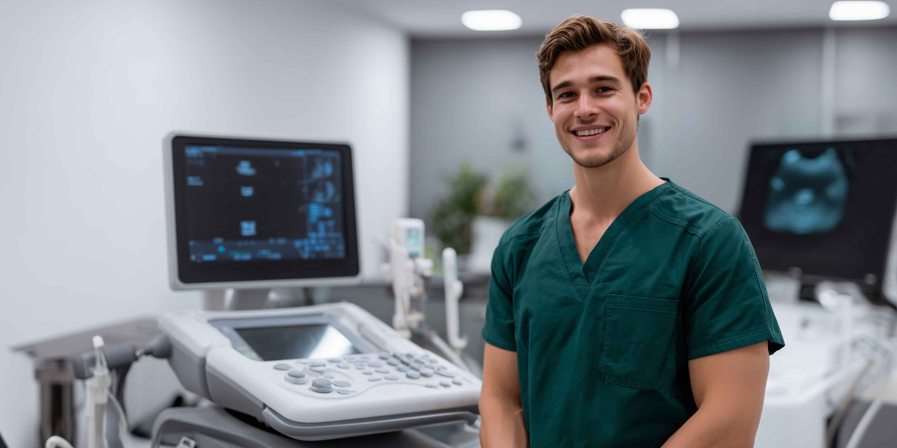 Man running outdoors in athletic wear with tall city buildings in the background.
