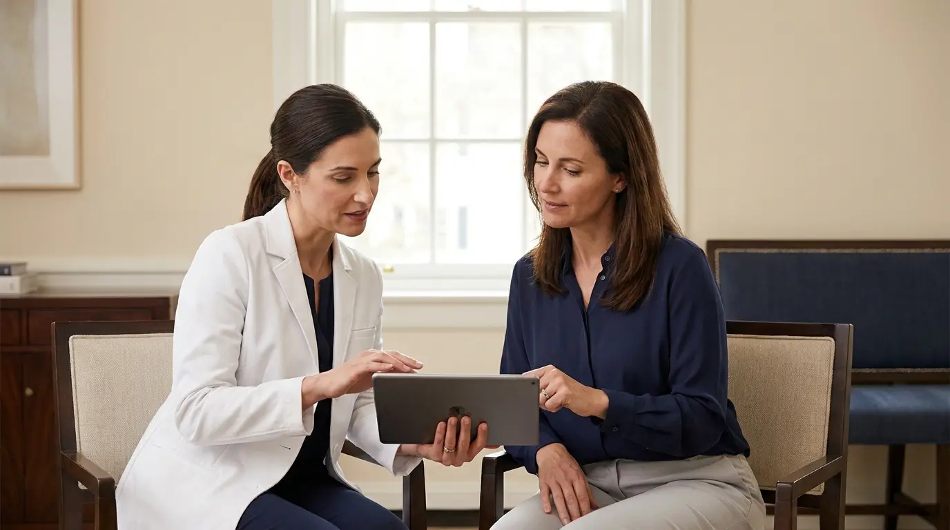 A PrimaryMD physician in conversation with a member