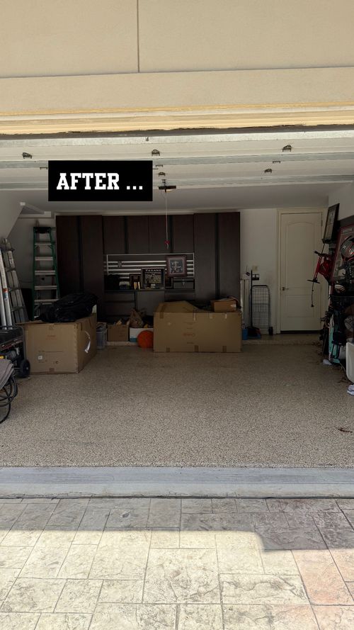 image of a completed backyard project (for a landscaping service)