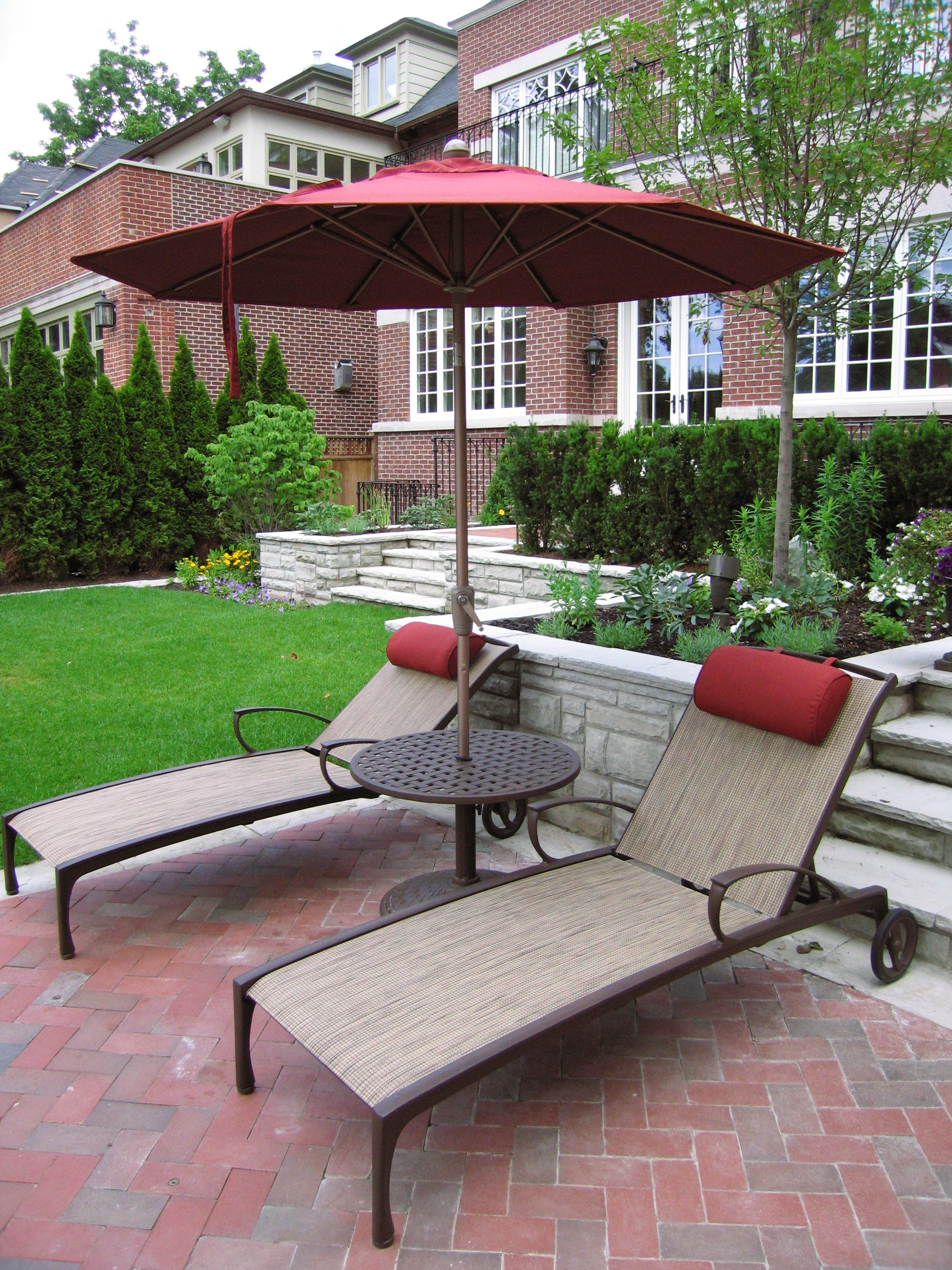 Patio Chairs Along Brick Interlock