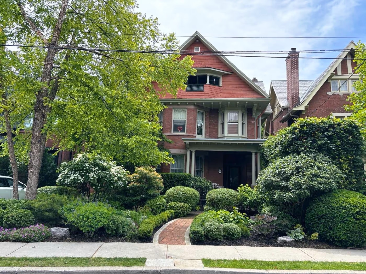 Street view of the properties gardens and walkway