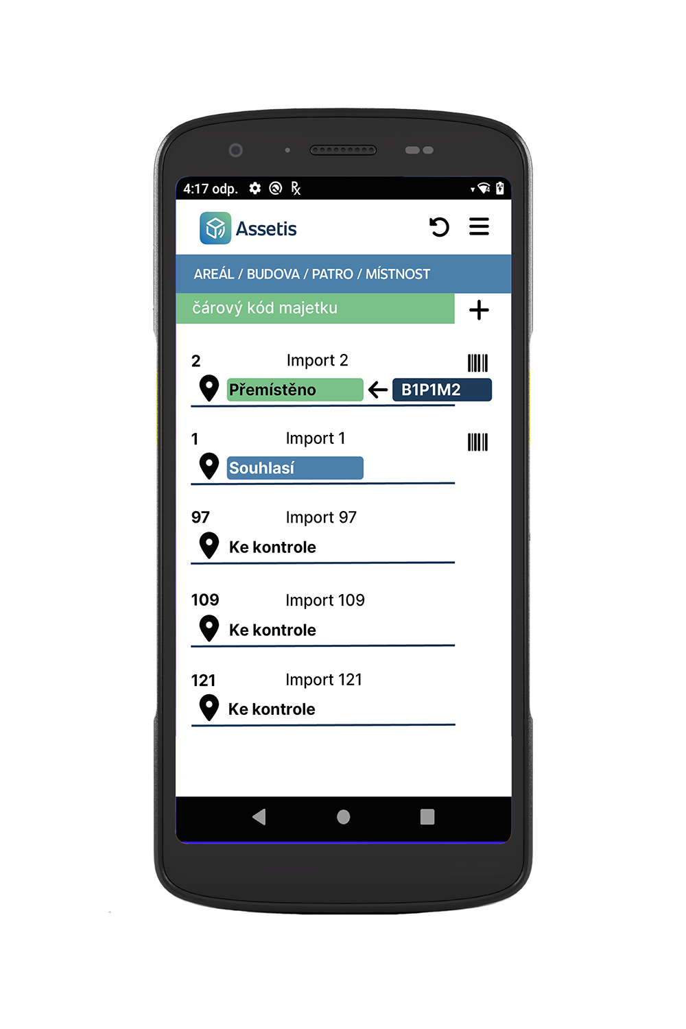 Assetis TC22 TC27 místnost