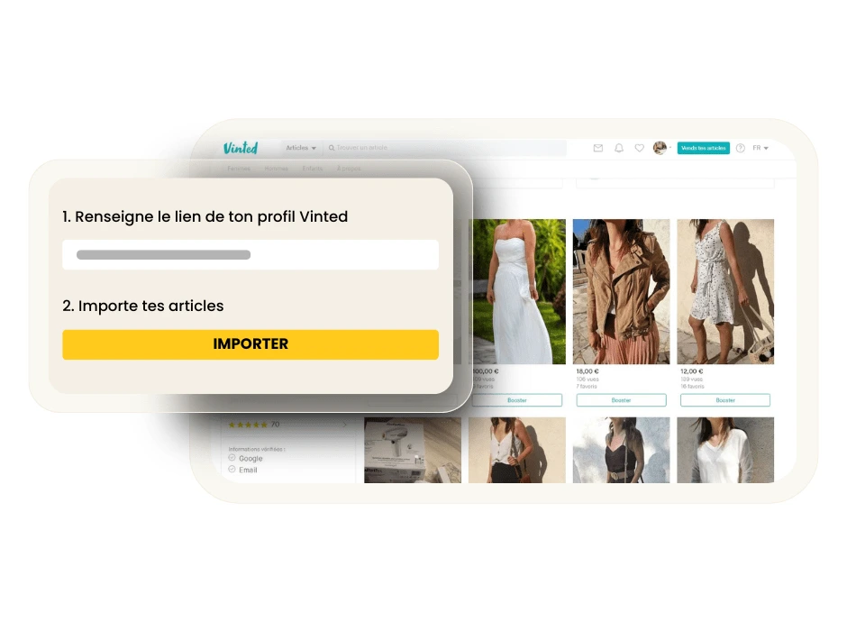 Importation stock de vêtements dans l'app Dresskare