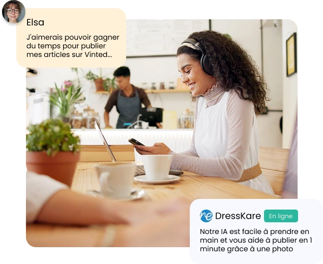 Vendeuse vinted qui utilise l'IA DressKare
