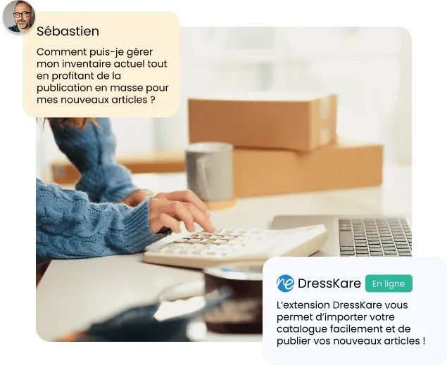 Vendeur vinted qui utilise l'extension DressKare