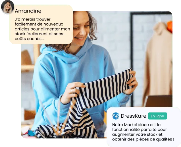Vendeuse vinted qui utilise l'IA DressKare