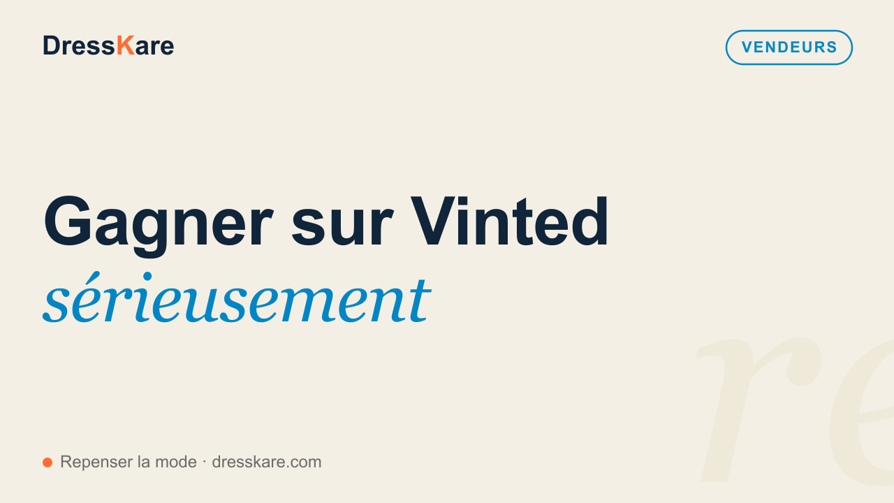 Gagner de l'argent sur Vinted sérieusement — 5 leviers durables, couverture DressKare