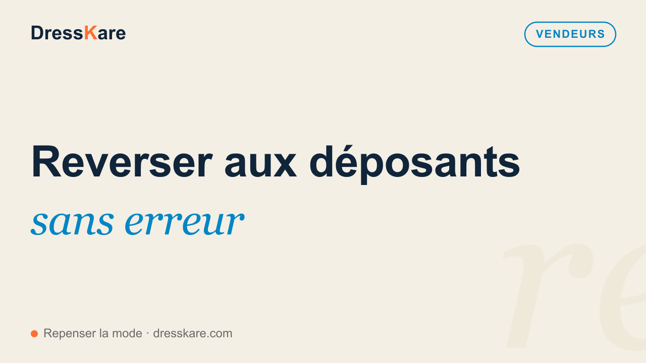 Reverser aux déposants sans erreur, couverture DressKare