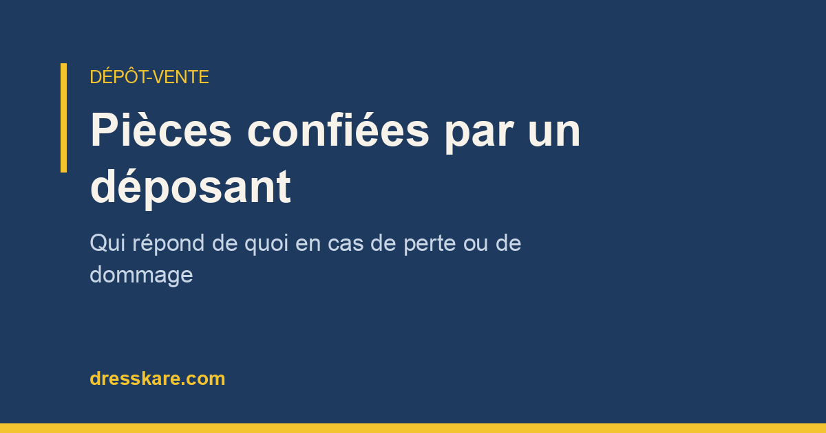 Pièces confiées par un déposant : qui répond de quoi en cas de perte ou de dommage - DressKare