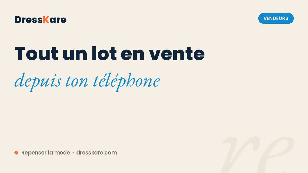 Tout un lot en vente depuis ton téléphone, couverture du blog DressKare
