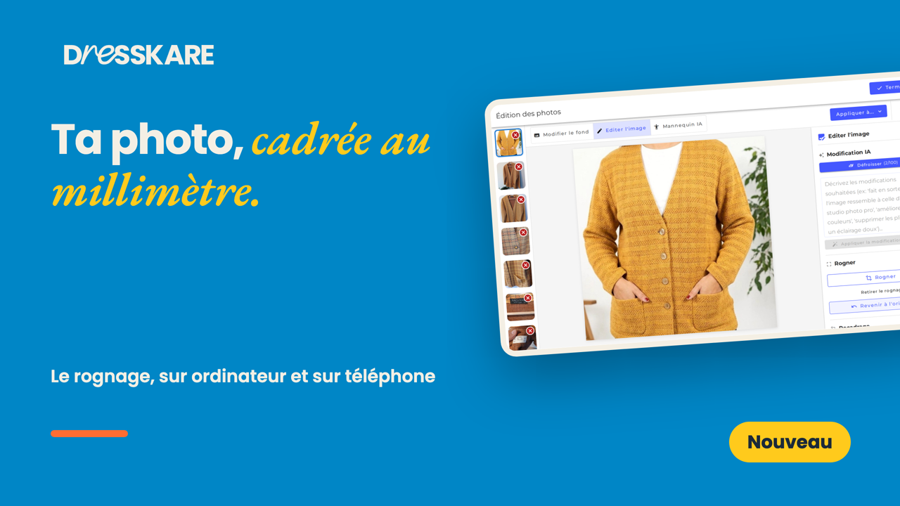 Miniature de la vidéo DressKare : recadrer les photos d'un article sur ordinateur et sur téléphone