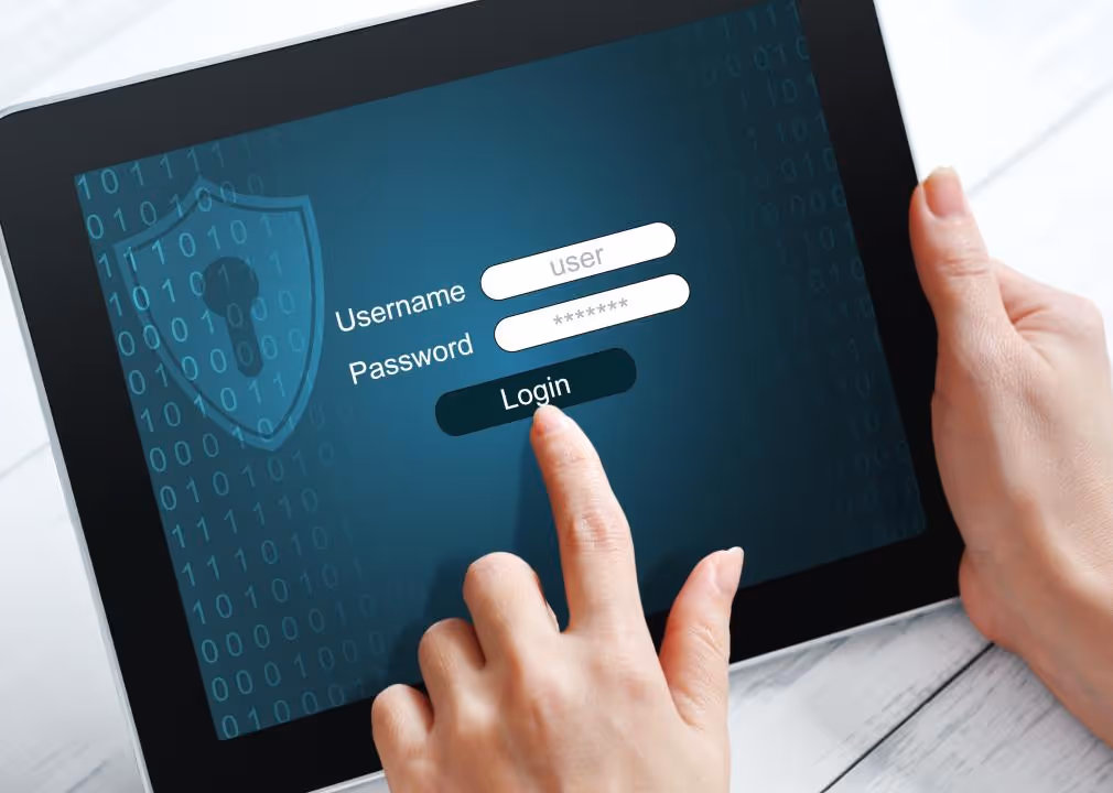 logging in with username and password