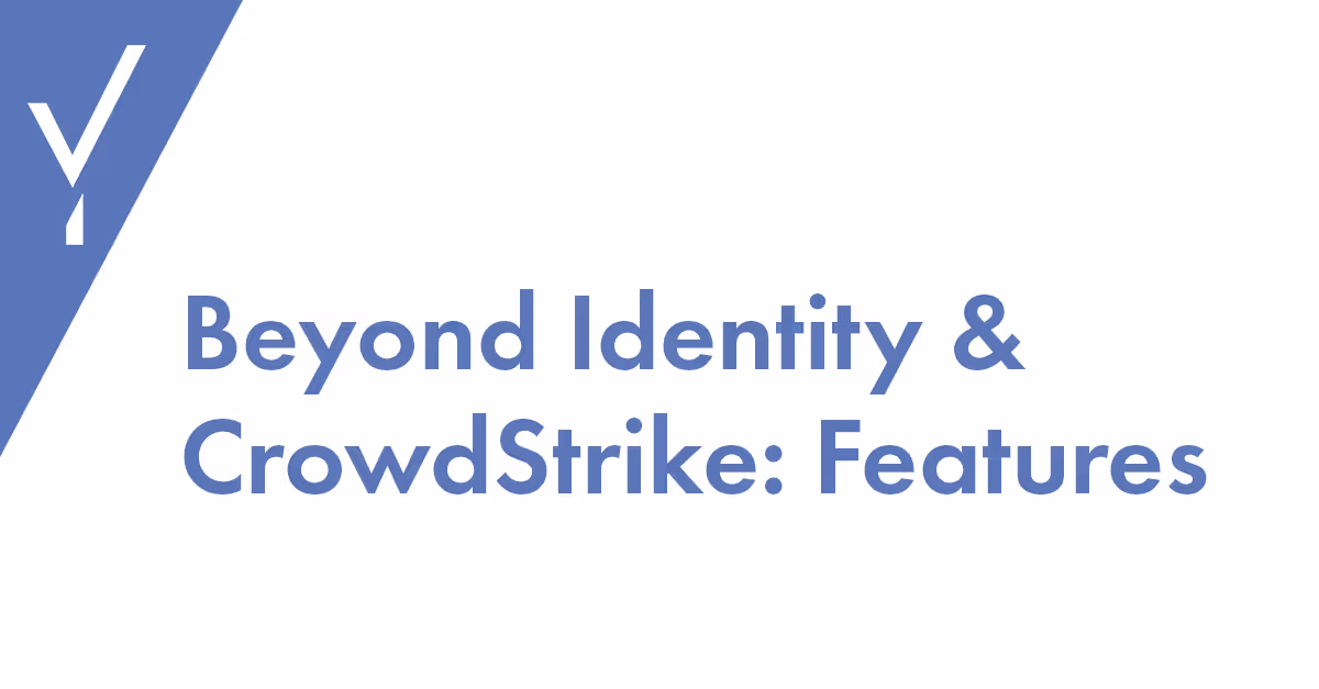 Beyond Identity and CrowdStrike: Features